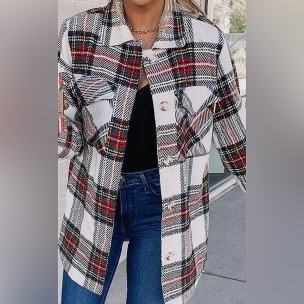 Boutique | Plaid + Cozy Shacket |
Red & White Plaid | New